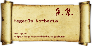 Hegedűs Norberta névjegykártya